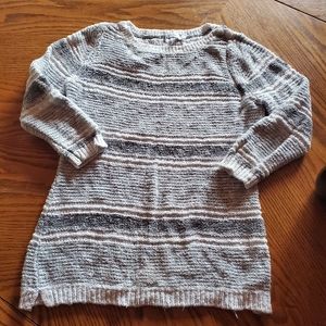 Grey and white striped sweater